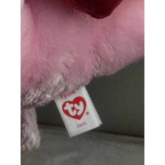 Ty Beanie Boos GiGi Pink Monkey Plush Red Heart Stuffed Animal Valentines Love - Picture 6 of 6
